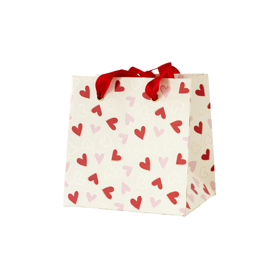 GOLD OUTLINE HEARTS GIFT BAG SET
