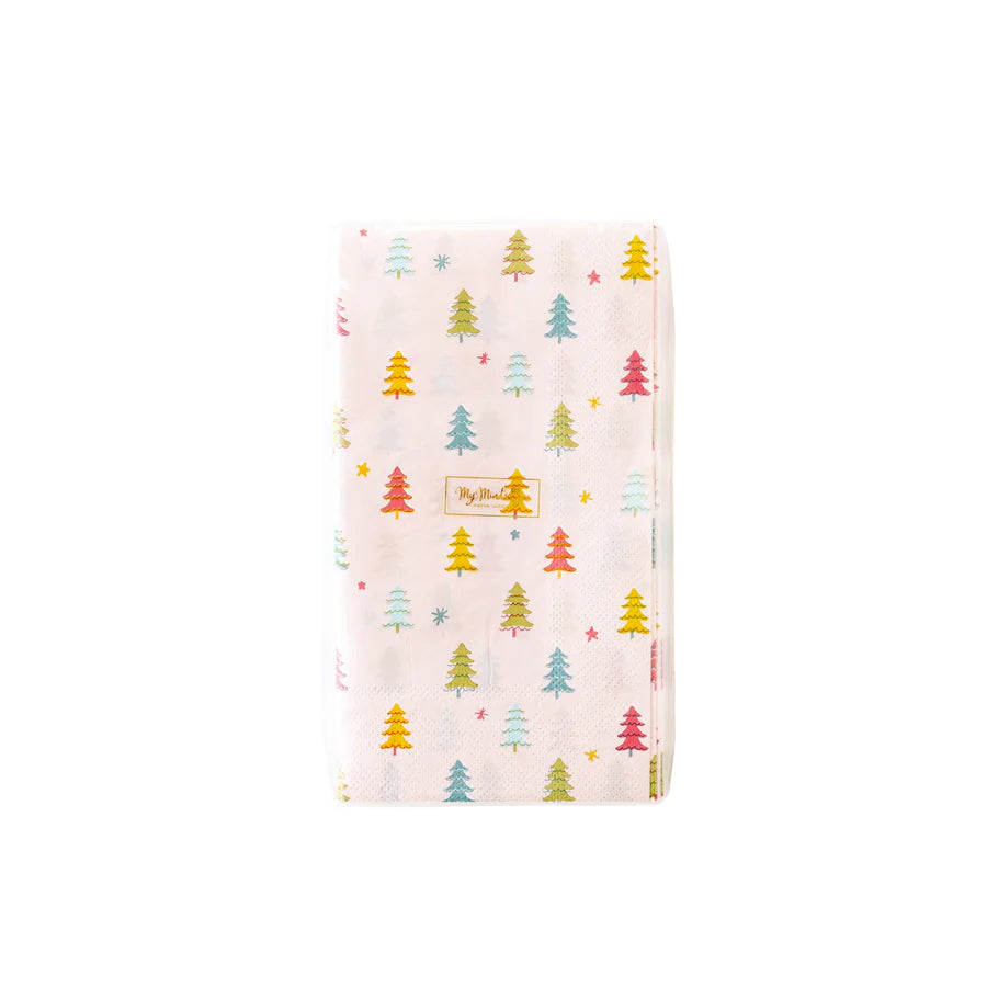 Bright Holiday Trees Dinner Napkin
