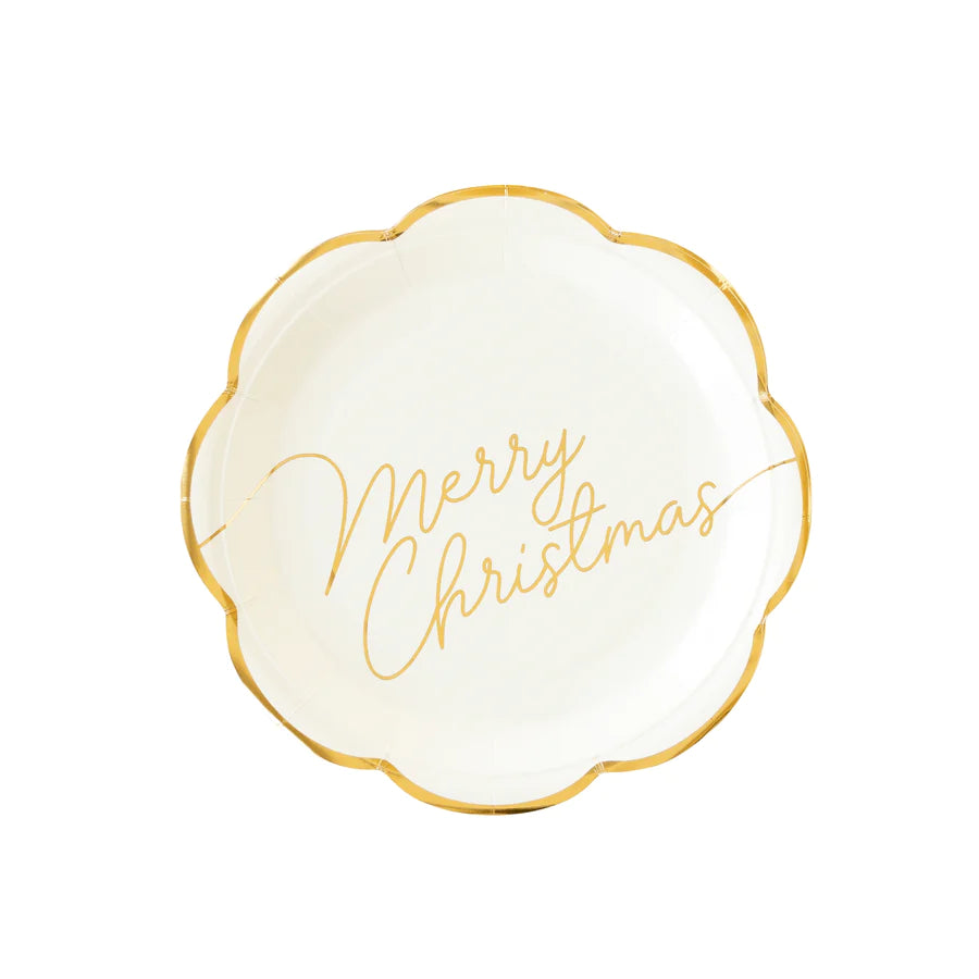 Christmas Memories Merry Christmas Script Paper Plate