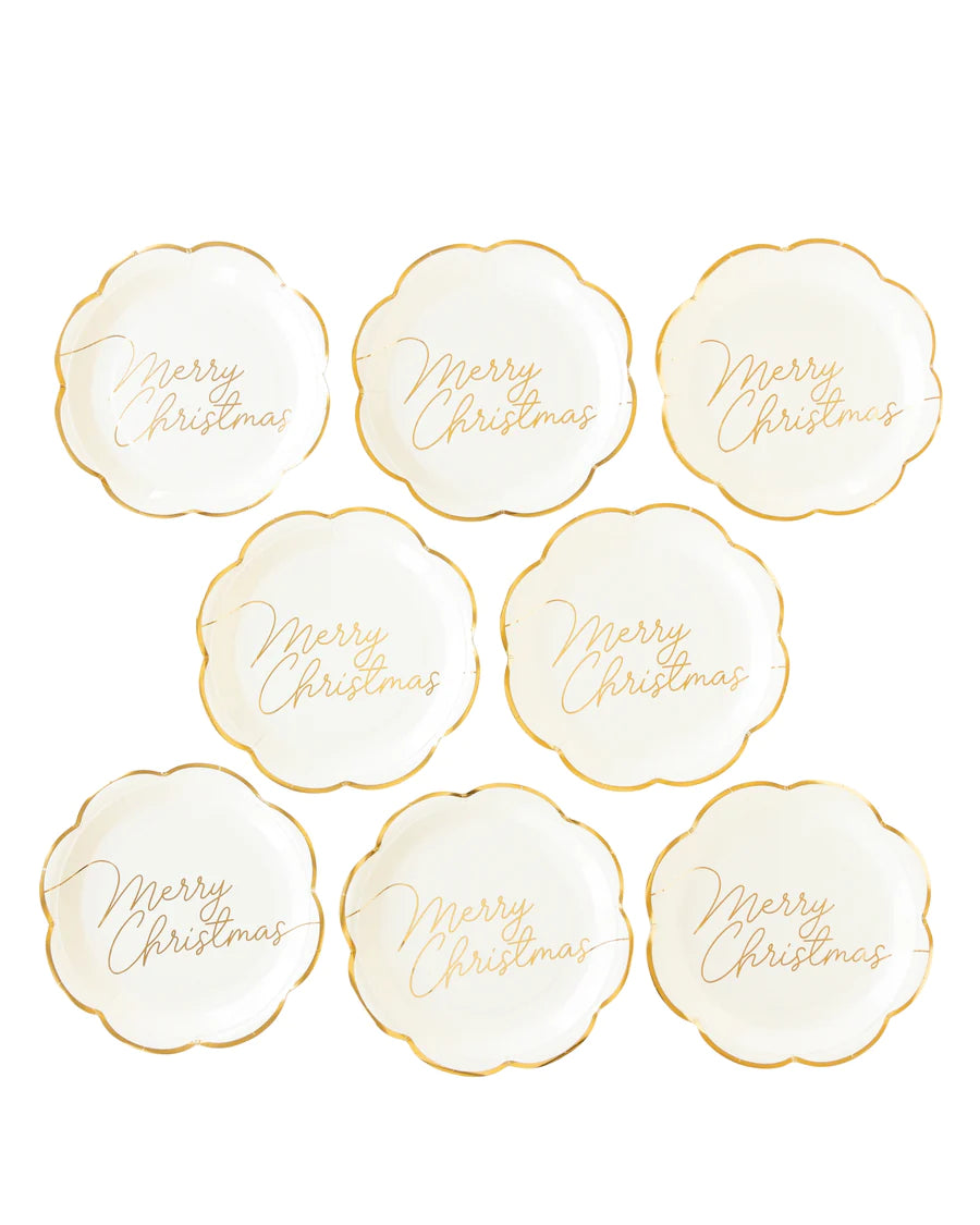 Christmas Memories Merry Christmas Script Paper Plate