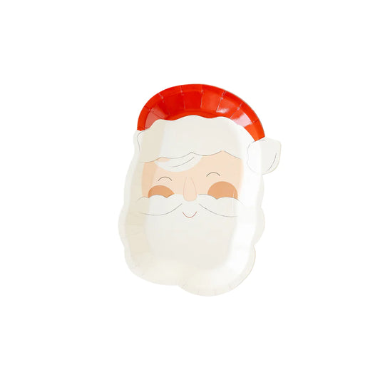 Smiling Santa Shaped Paper Plate