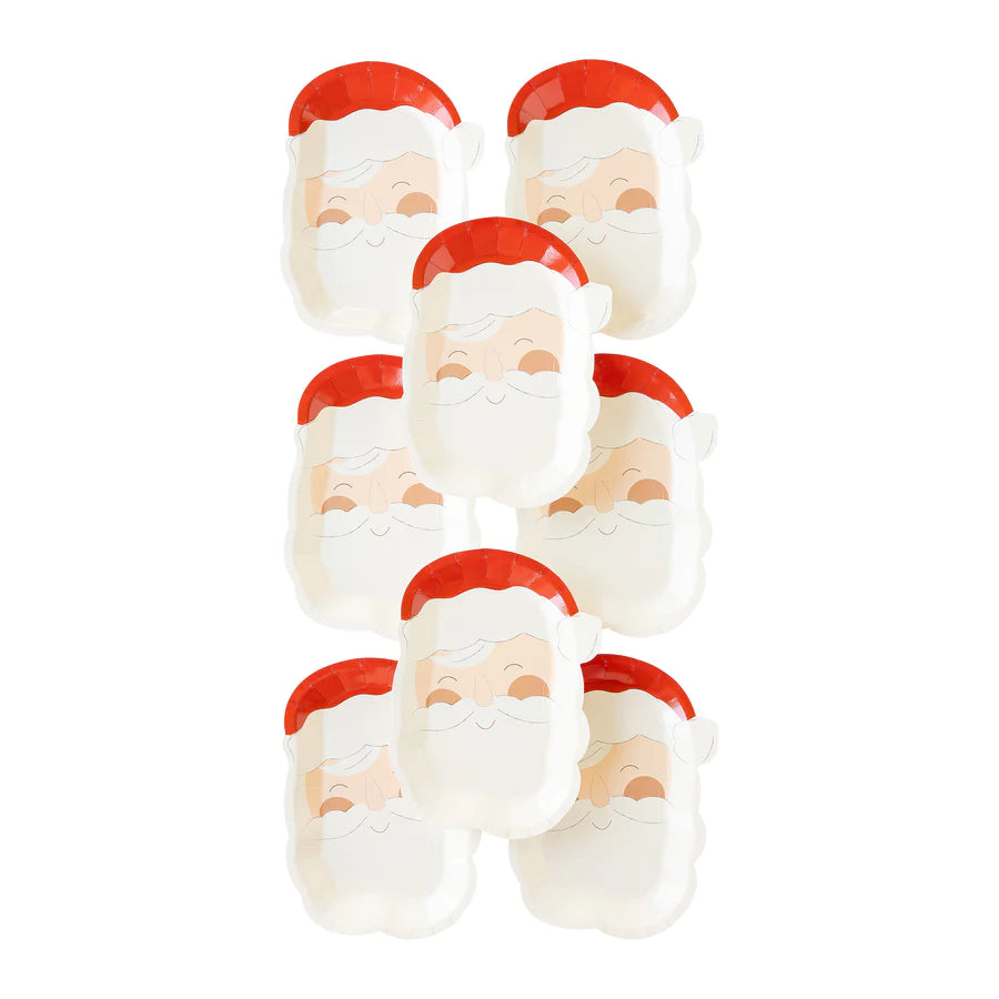 Smiling Santa Shaped Paper Plate