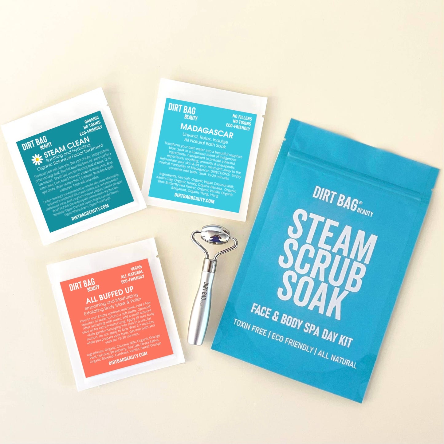 Spa Gift Set -Facial Steam, Body Scrub, Bath, Facial Roller