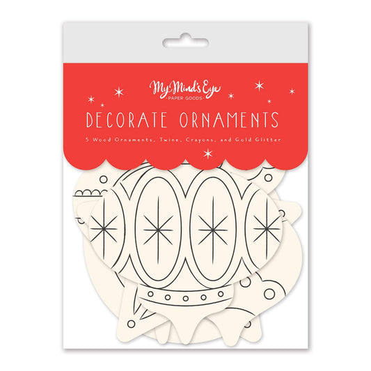 Wood Ornament Glitter Coloring DIY Project Kit
