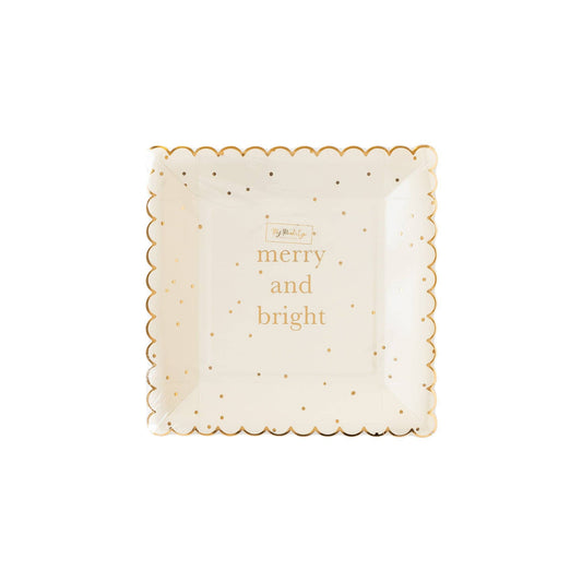 Golden Holiday Merry & Bright Plate