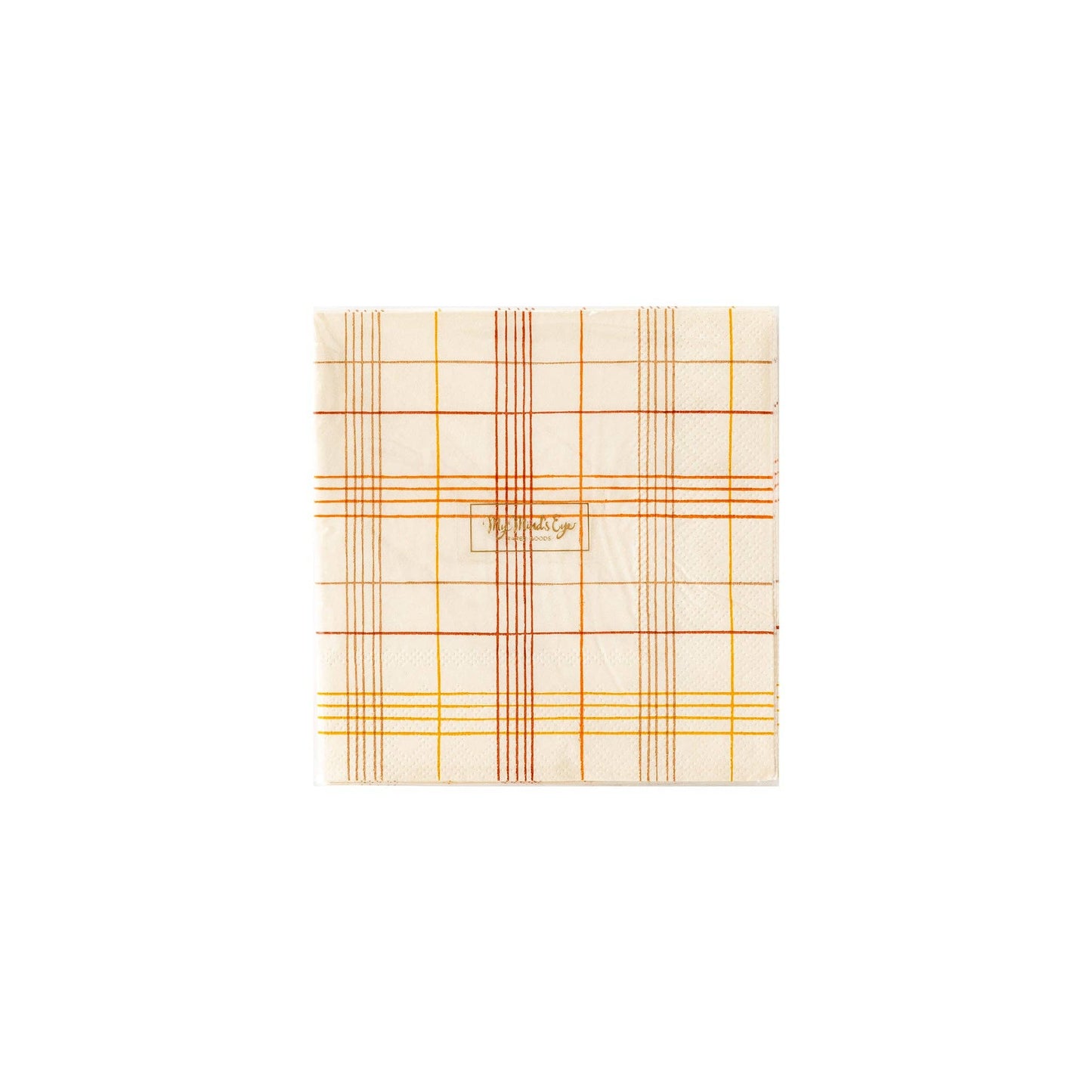 Harvest Fall Scene Plaid Cocktail Napkin