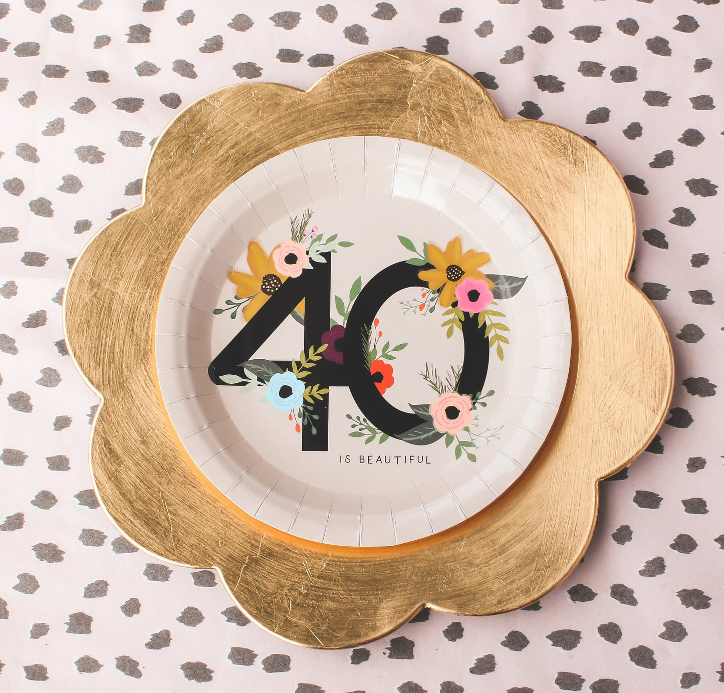 40 is Beautiful Birthday Party Plates