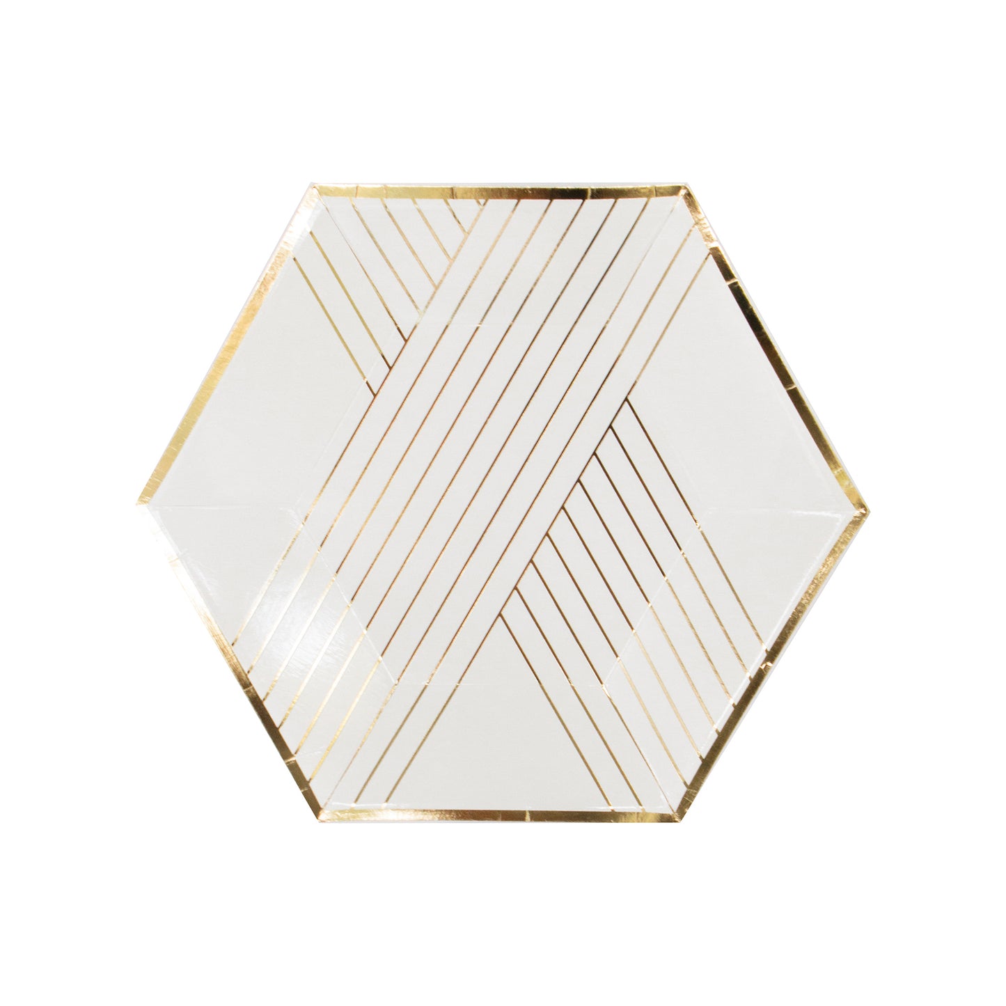 Blanc - White Striped Small Paper Plates
