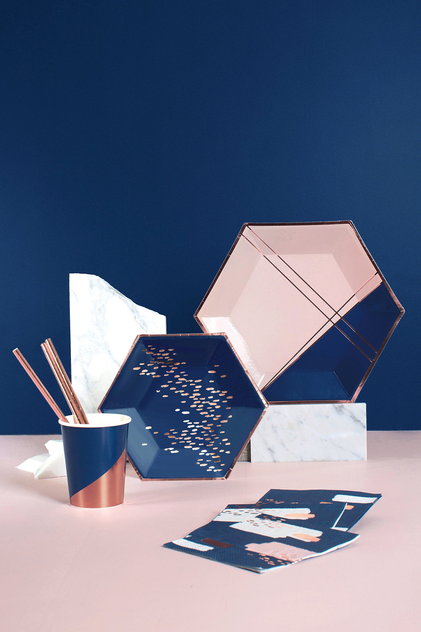 Erika - Navy Speckle Small Paper Plates