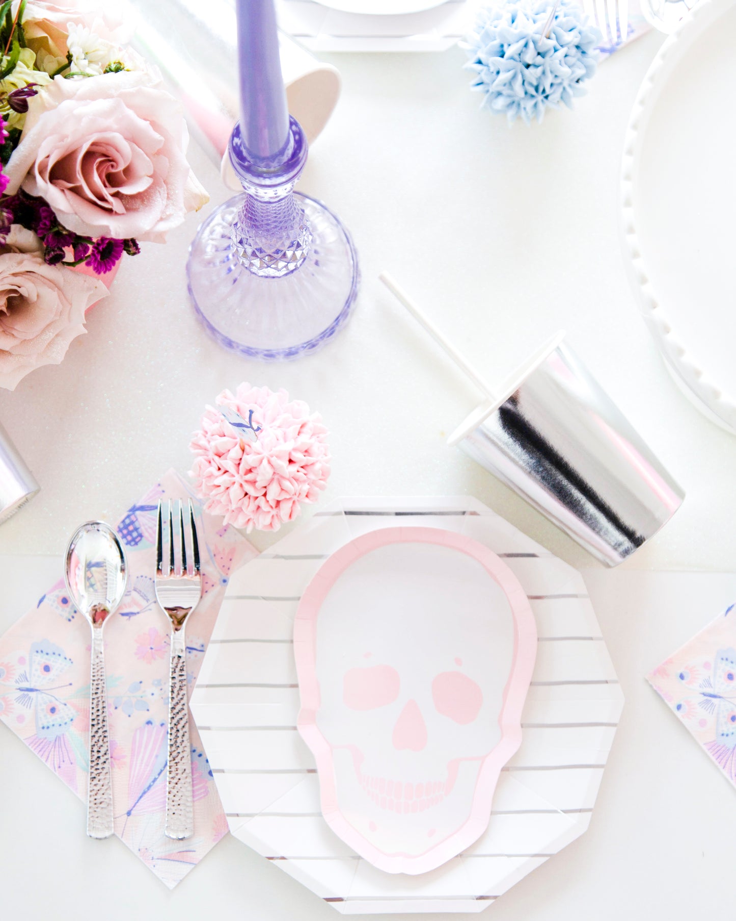 Pastel Skeleton Dessert Plates