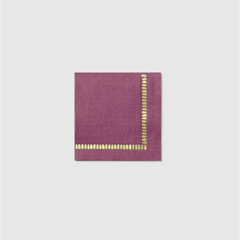 Plum Brushstroke Cocktail Napkins