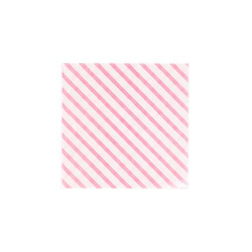 Striped Cocktail Napkins-Neon Rose