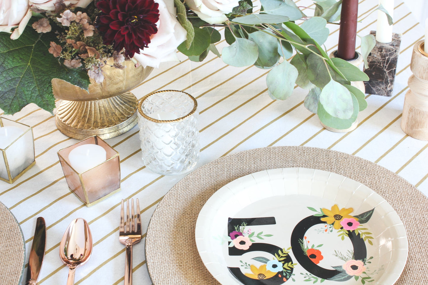 50 is Beautiful Birthday Party Plates