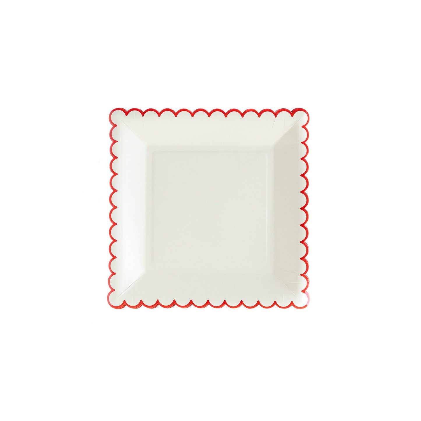Believe White/Red Scallop 9" Plate- 8ct