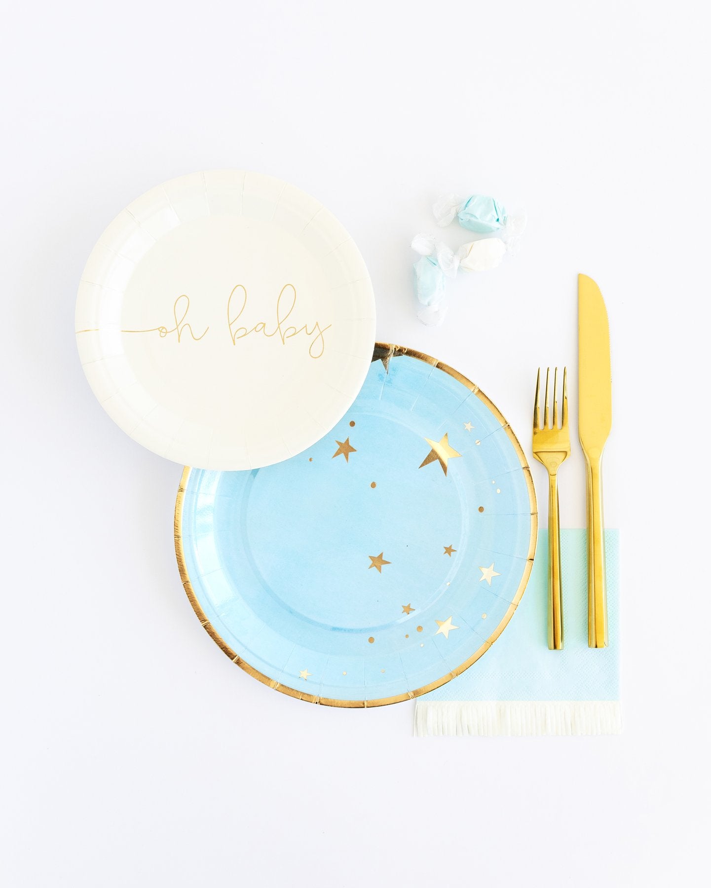 Baby Blue Fringe Cocktail Napkins