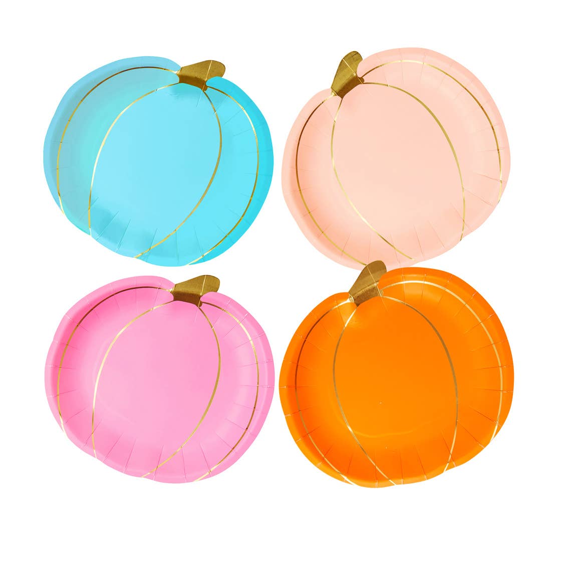 Halloween Pumpkin Plates - 8 Pack