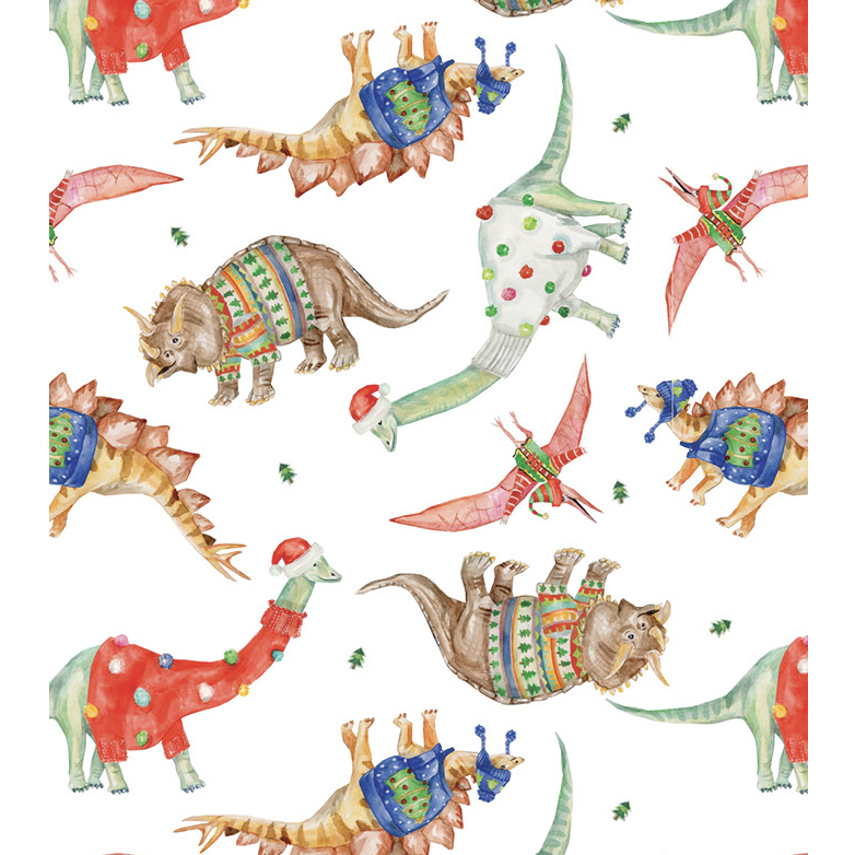 Festive Dinosaur Gift Wrap Roll