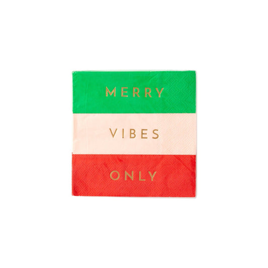 Merry Vibes Only Cocktail Napkin