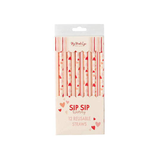 Multi Heart Reusable Straws