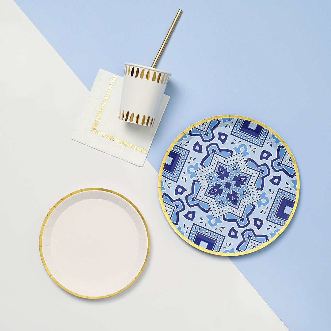 Gold Brushstroke Paper Party Cups