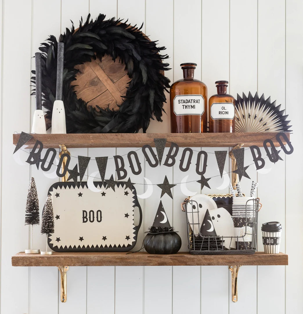 Vintage Halloween Boo With Stars Banner Set