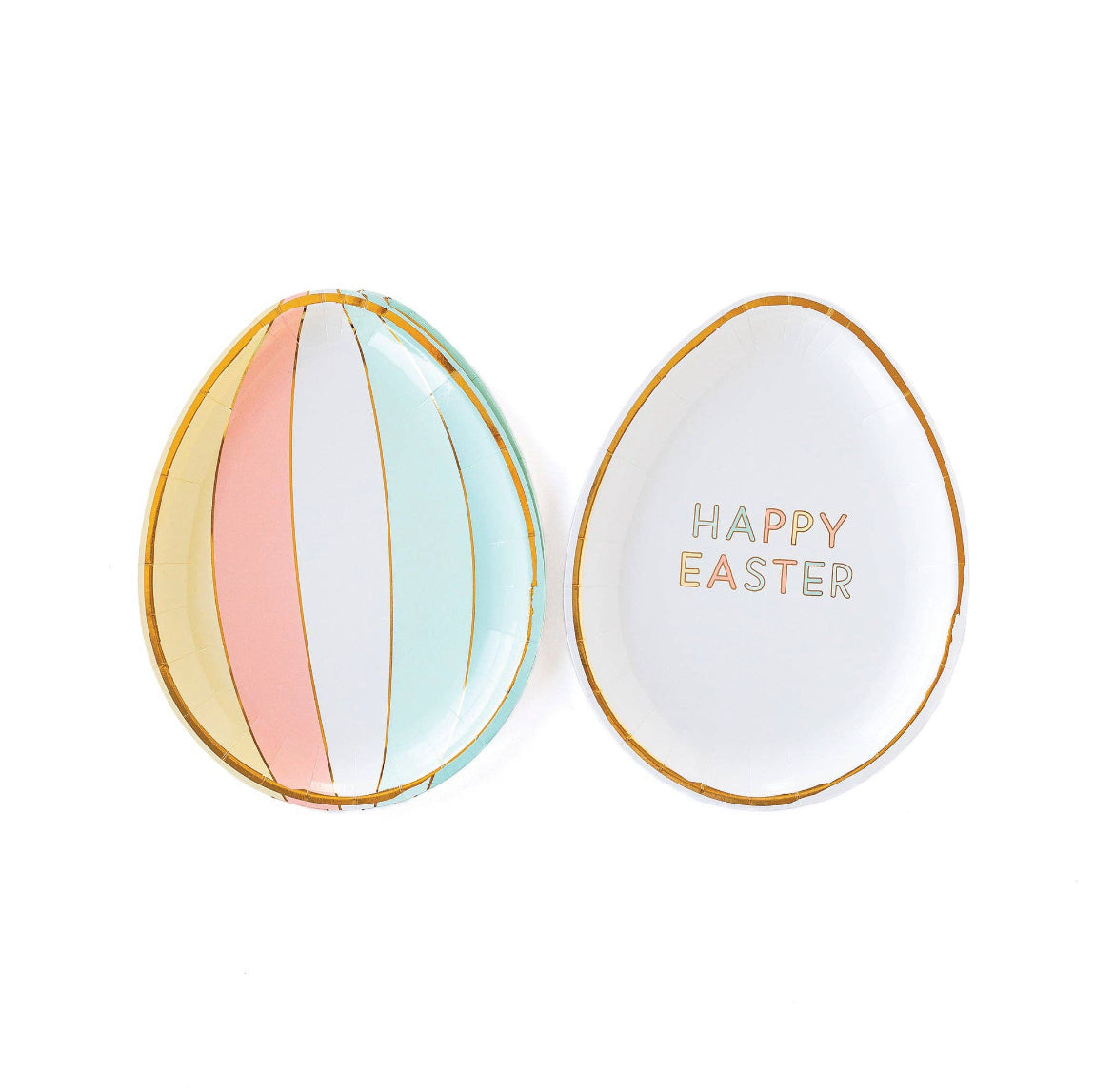 Happy Easter Egg Shaped Paper Plates