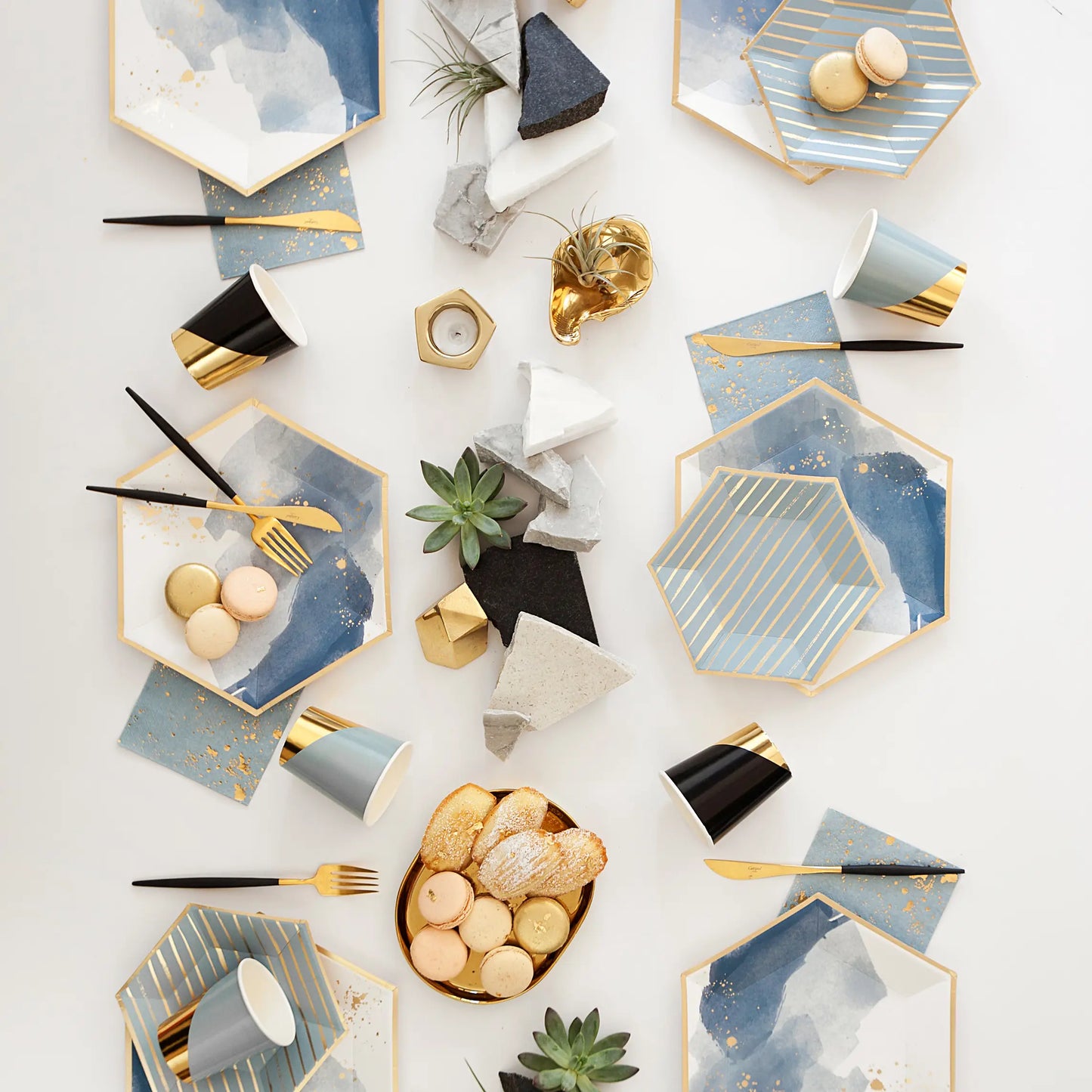 Blue Watercolor Large Paper Plates