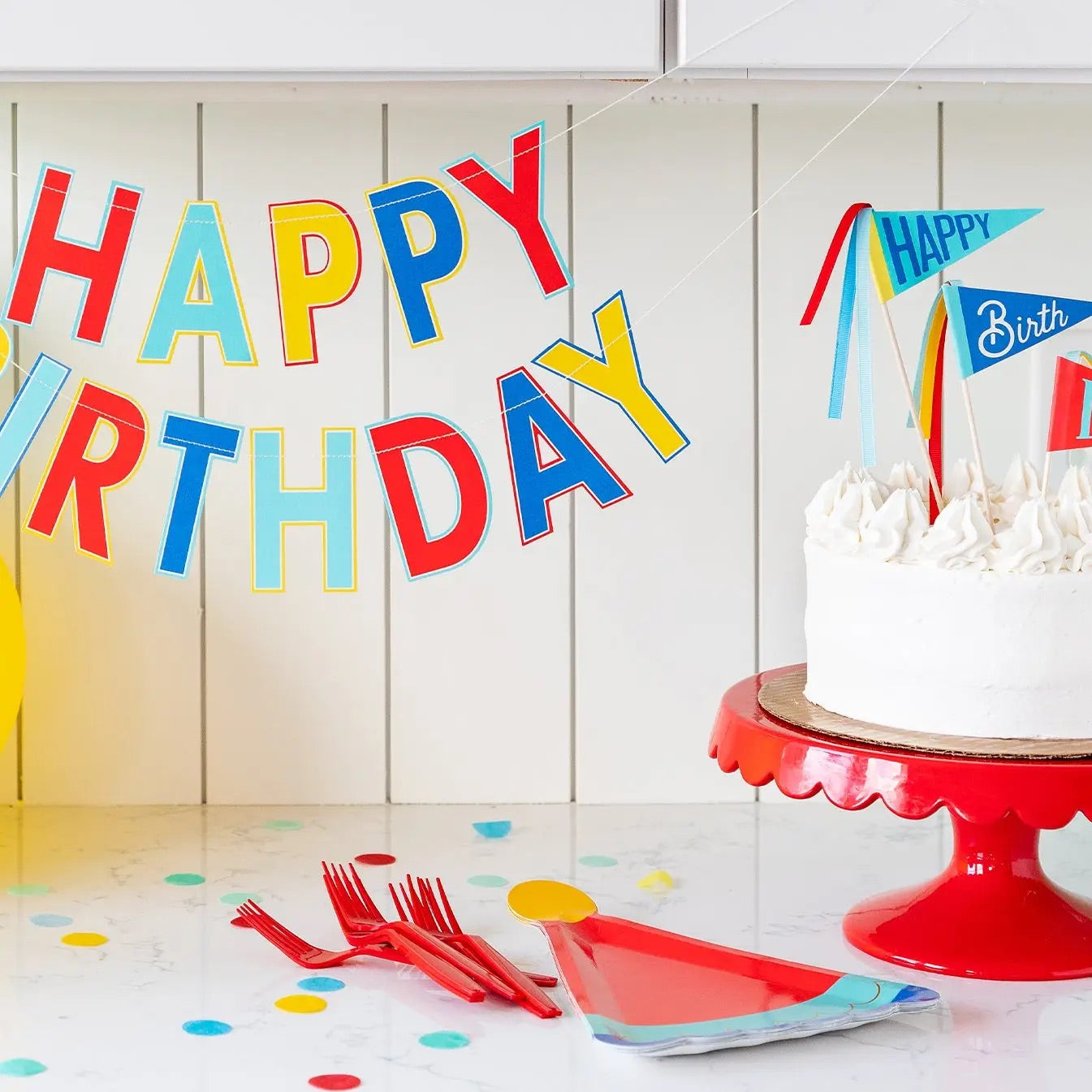 Blue Birthday "Happy Birthday" Banner