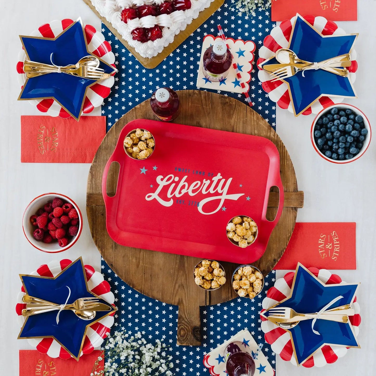 Blue Star Shaped 9" Gold Foiled Plates