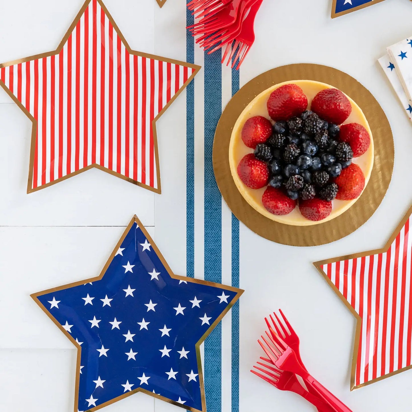 Stars and Stripes Star Shaped Paper Plate