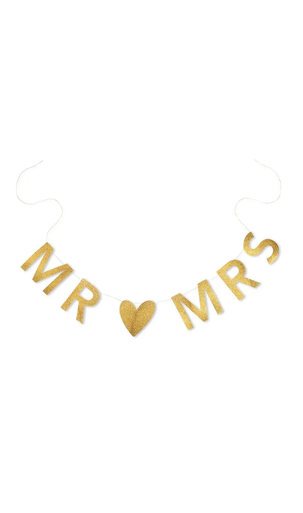 Customizable Newlywed Wedding Banner - Gold Glitter