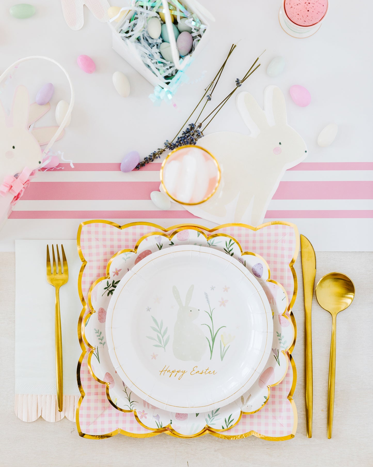 Pink Gingham Plate