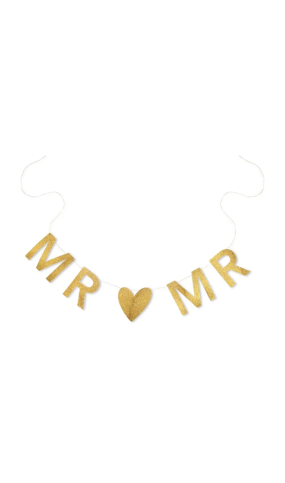 Customizable Newlywed Wedding Banner - Gold Glitter