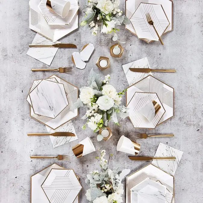 White Marble Cocktail Paper Napkins
