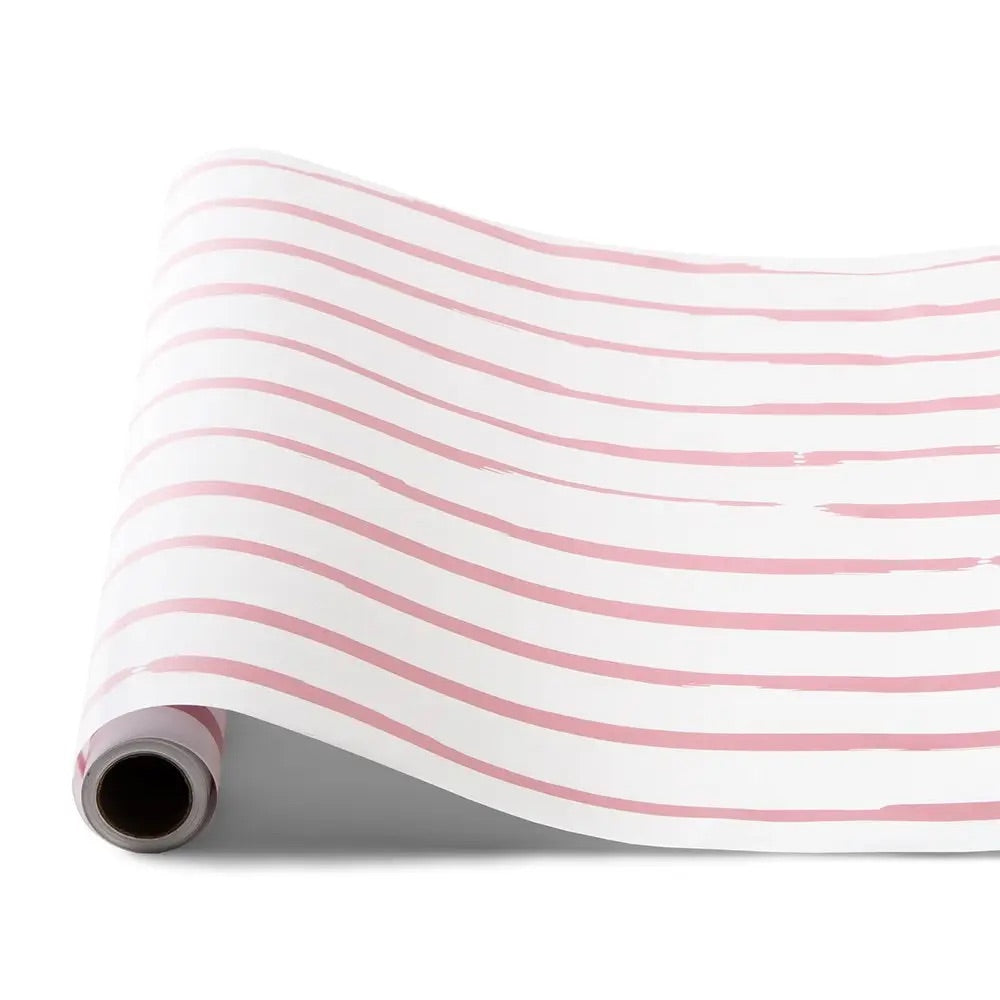 Light Pink Striped Paper Table Runner