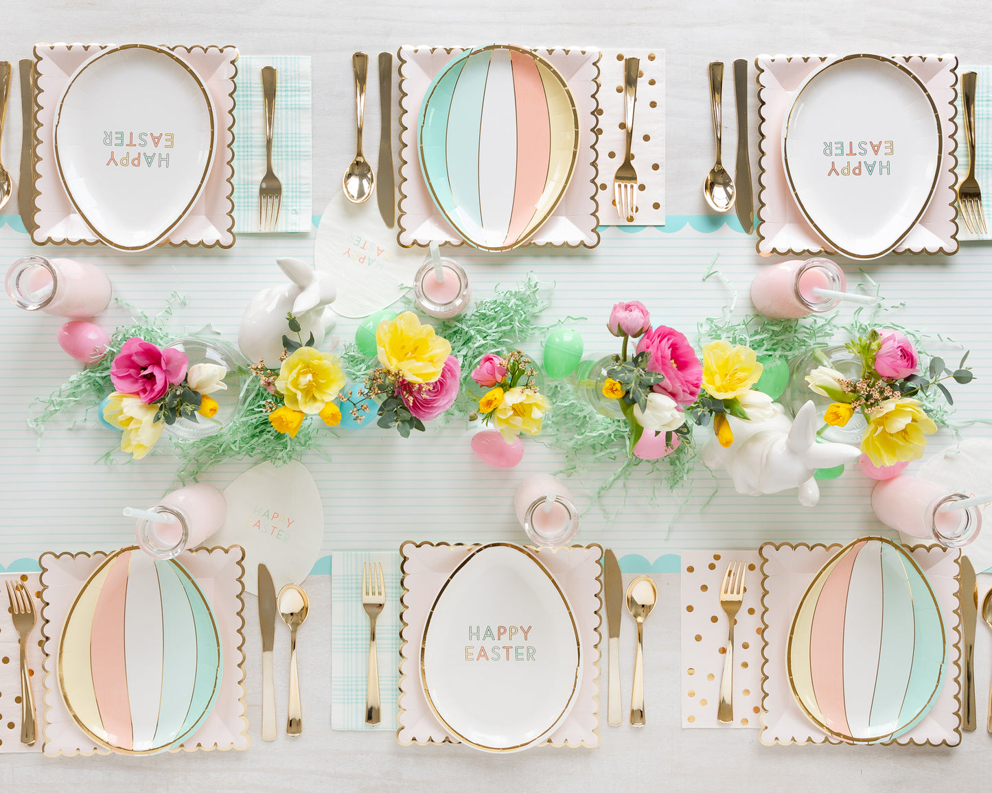 Happy Easter Egg Shaped Paper Plates