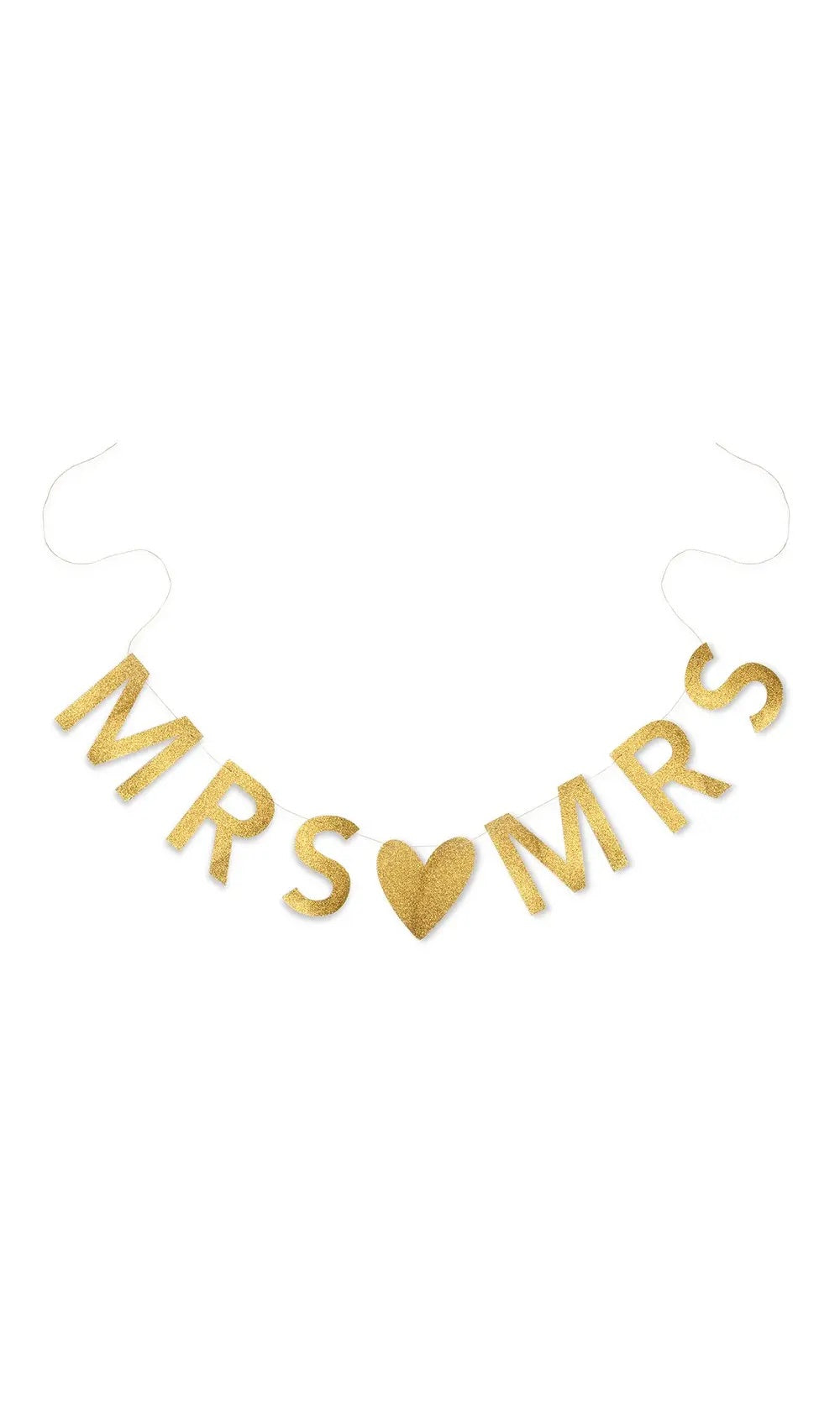 Customizable Newlywed Wedding Banner - Gold Glitter