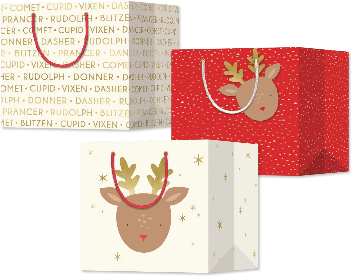 Reindeer Mini Gift Bag Set of 6