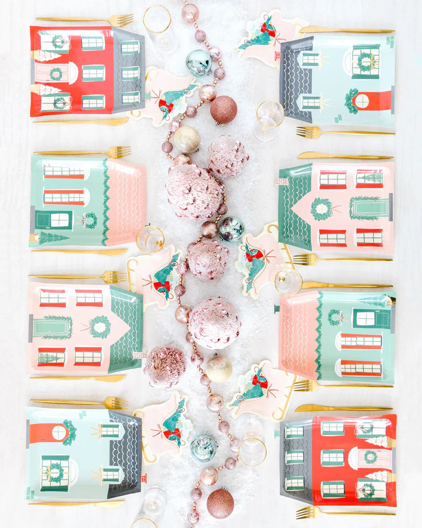 Village Christmas House Shaped Plate