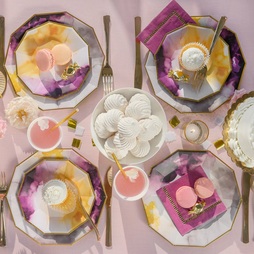 Plum Brushstroke Cocktail Napkins