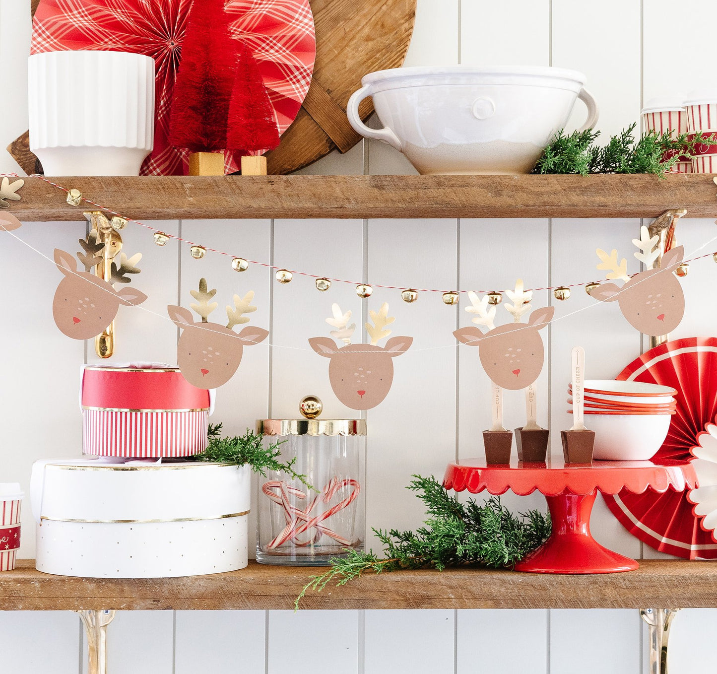 Dear Rudolph Reindeer/Bells Banner Set