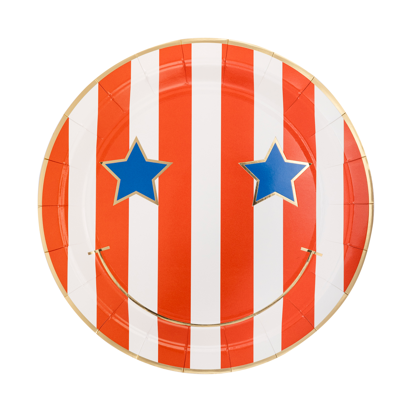 USA1040 - Star & Stripe Smiley Paper Plate Set