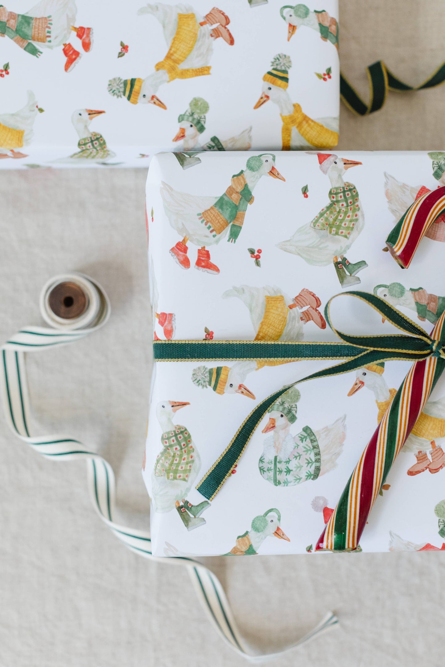 Holiday Geese Gift Wrap Roll