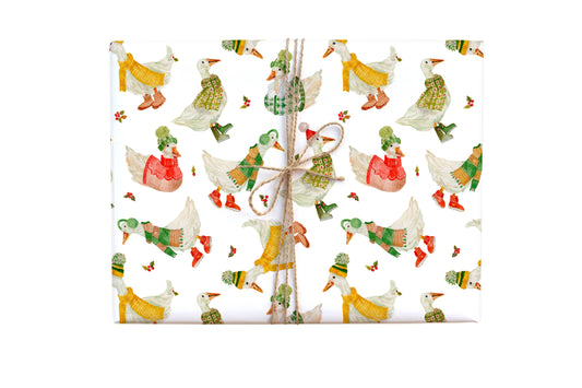 Holiday Geese Gift Wrap Roll