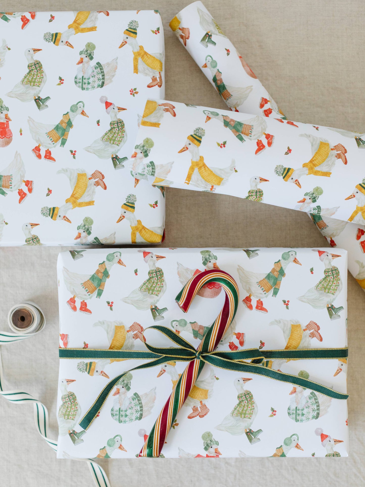 Holiday Geese Gift Wrap Roll