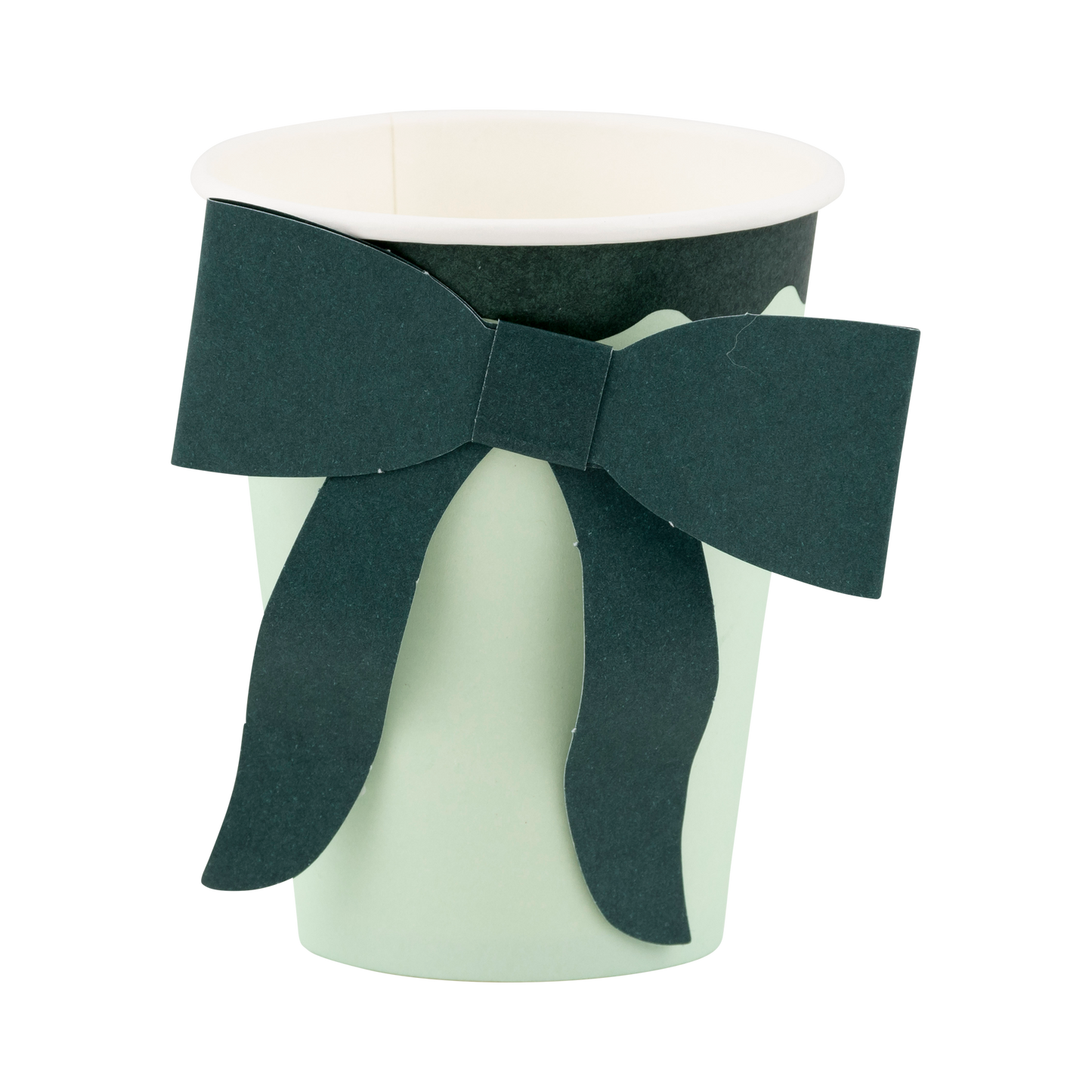 Mint and Green Bow Paper Cups