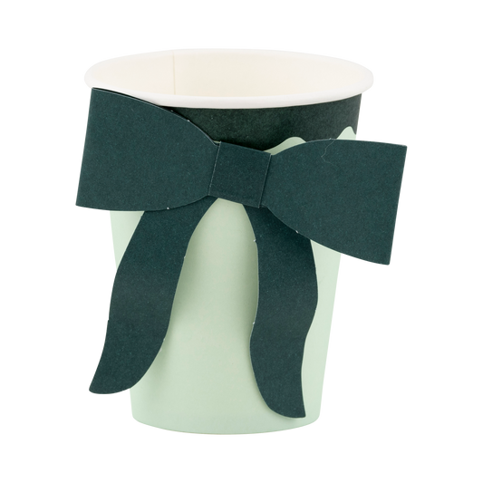 Mint and Green Bow Paper Cups