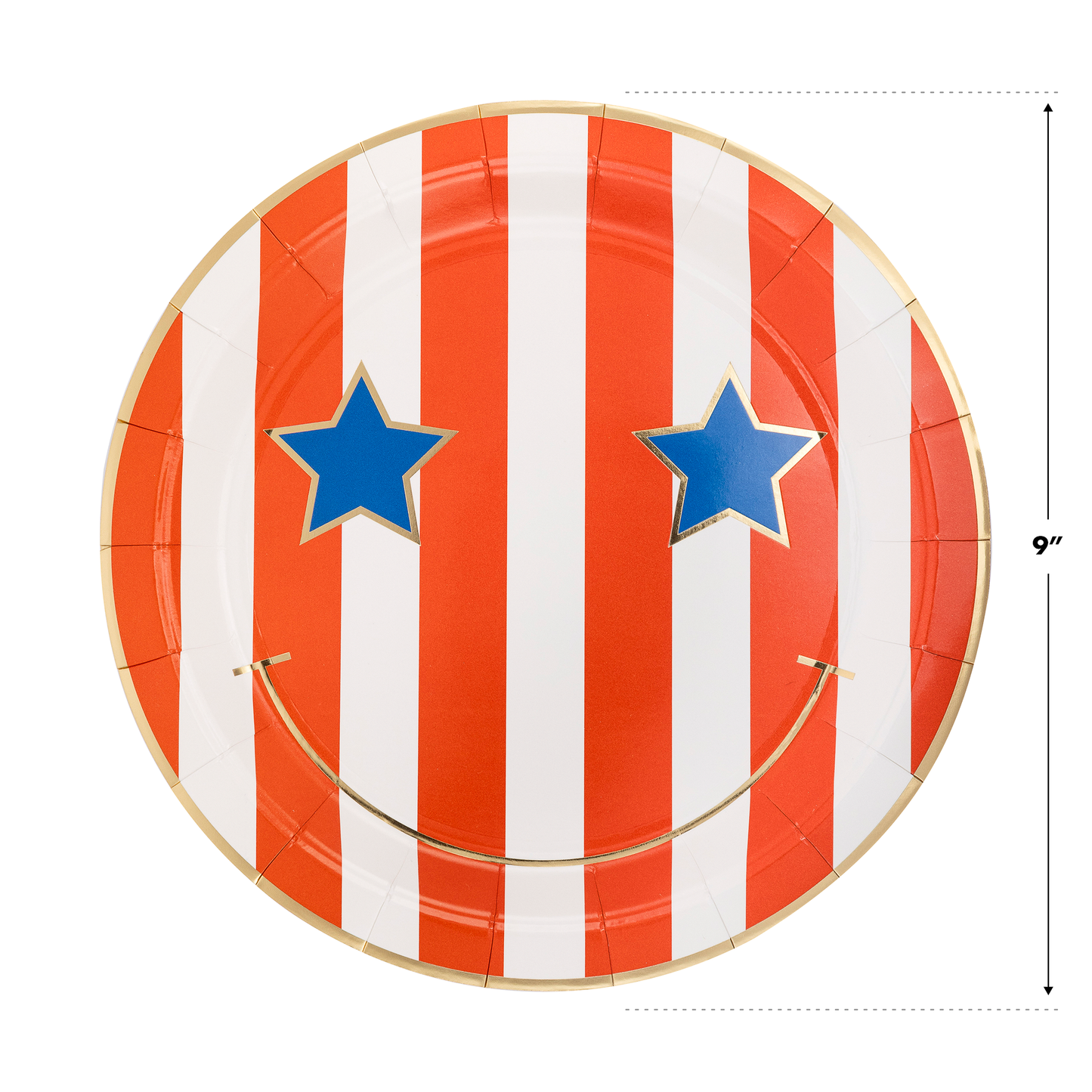 USA1040 - Star & Stripe Smiley Paper Plate Set