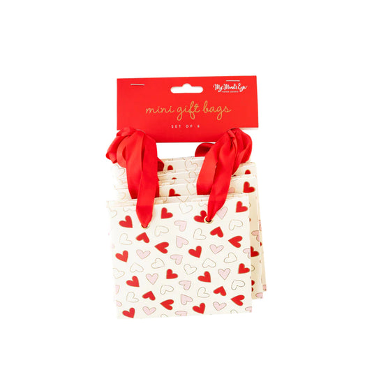 GOLD OUTLINE HEARTS GIFT BAG SET