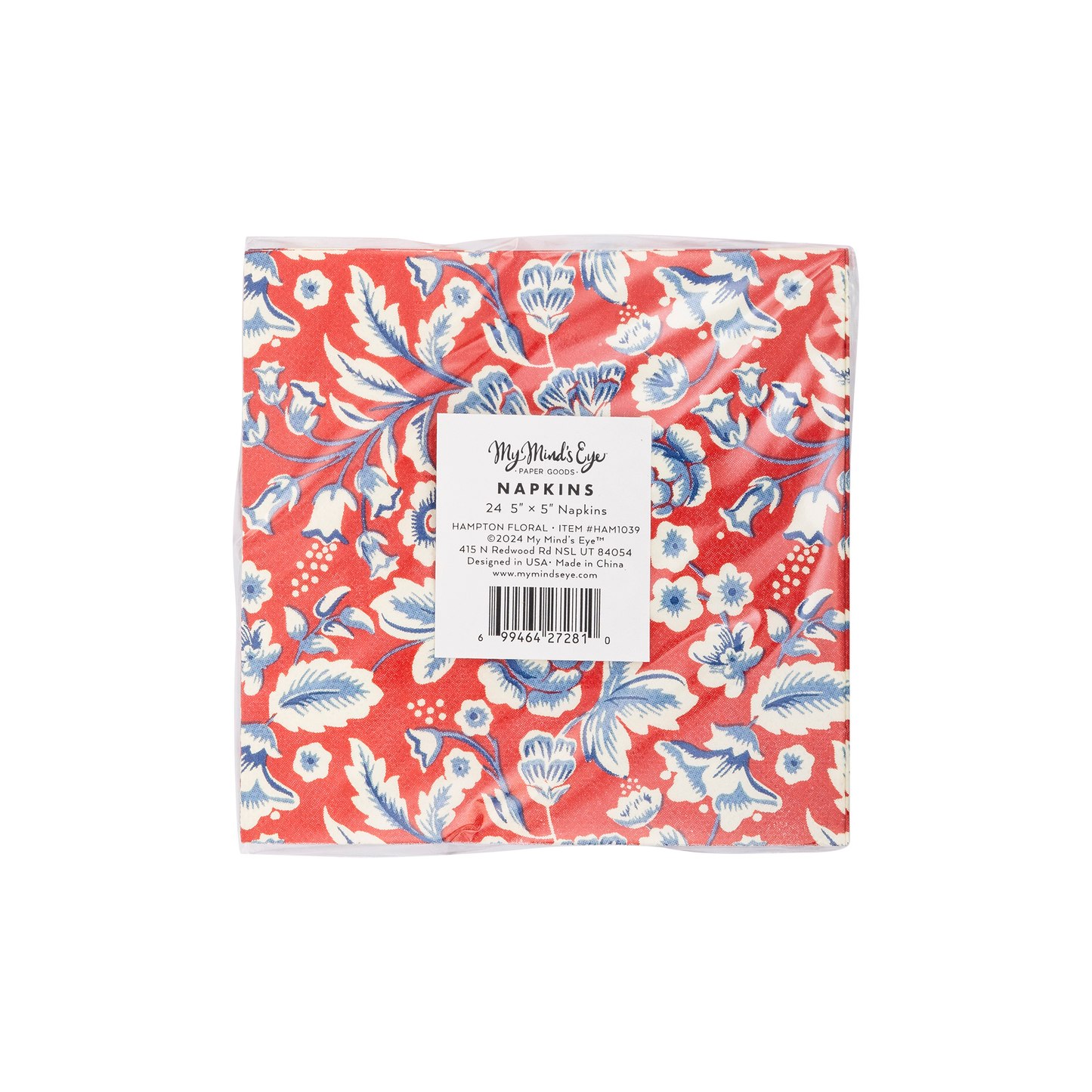 Hamptons Floral Paper Cocktail Napkin